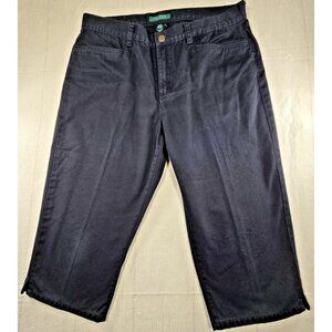Lauren Ralph Lauren Petite Black Cotton Capris Pants Women’s Size 12P Casual